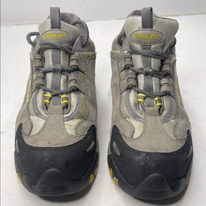 Carolina Gray and Black Work Shoes with Yellow Accents